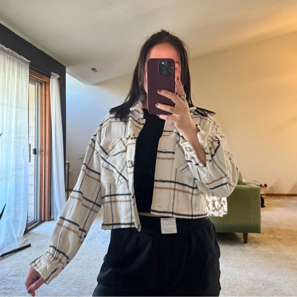 Crop fall shacket